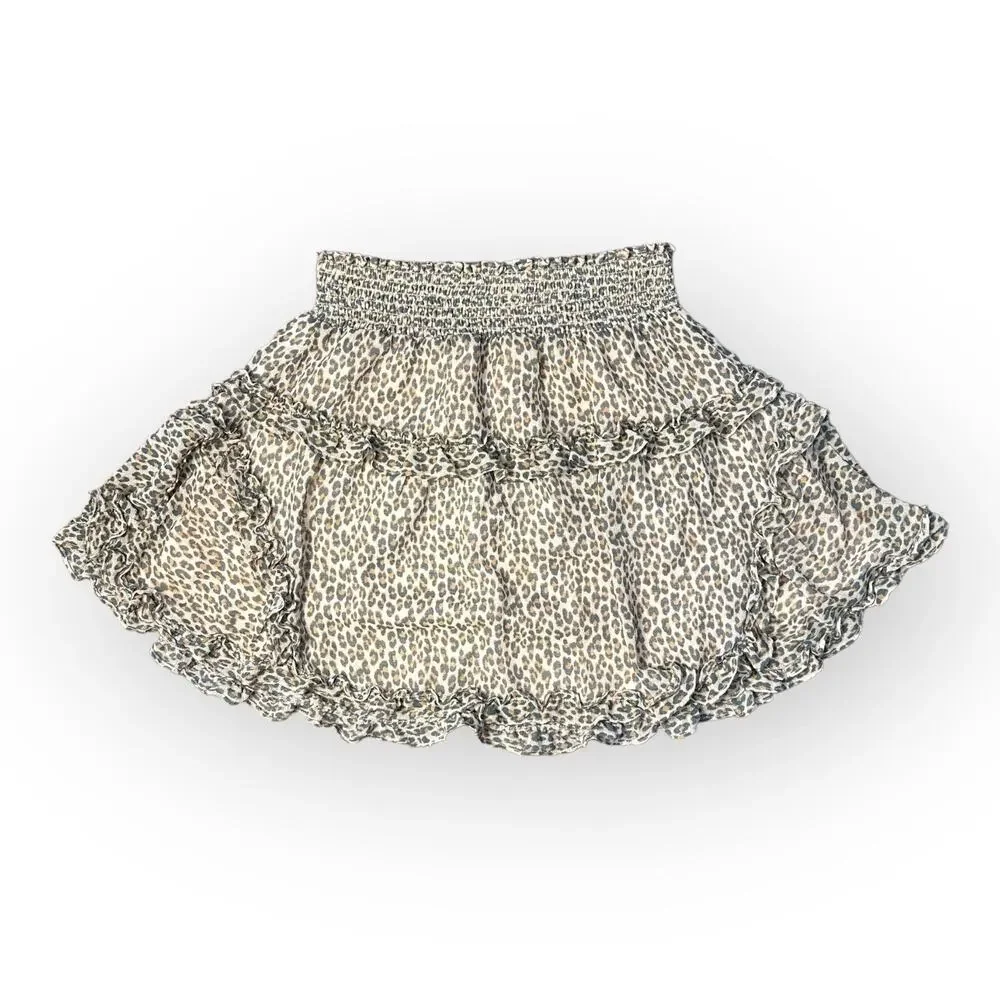 Urban Outfitters Chiffon Ruffled Mini Skirt in Leopard‎ Print Size S